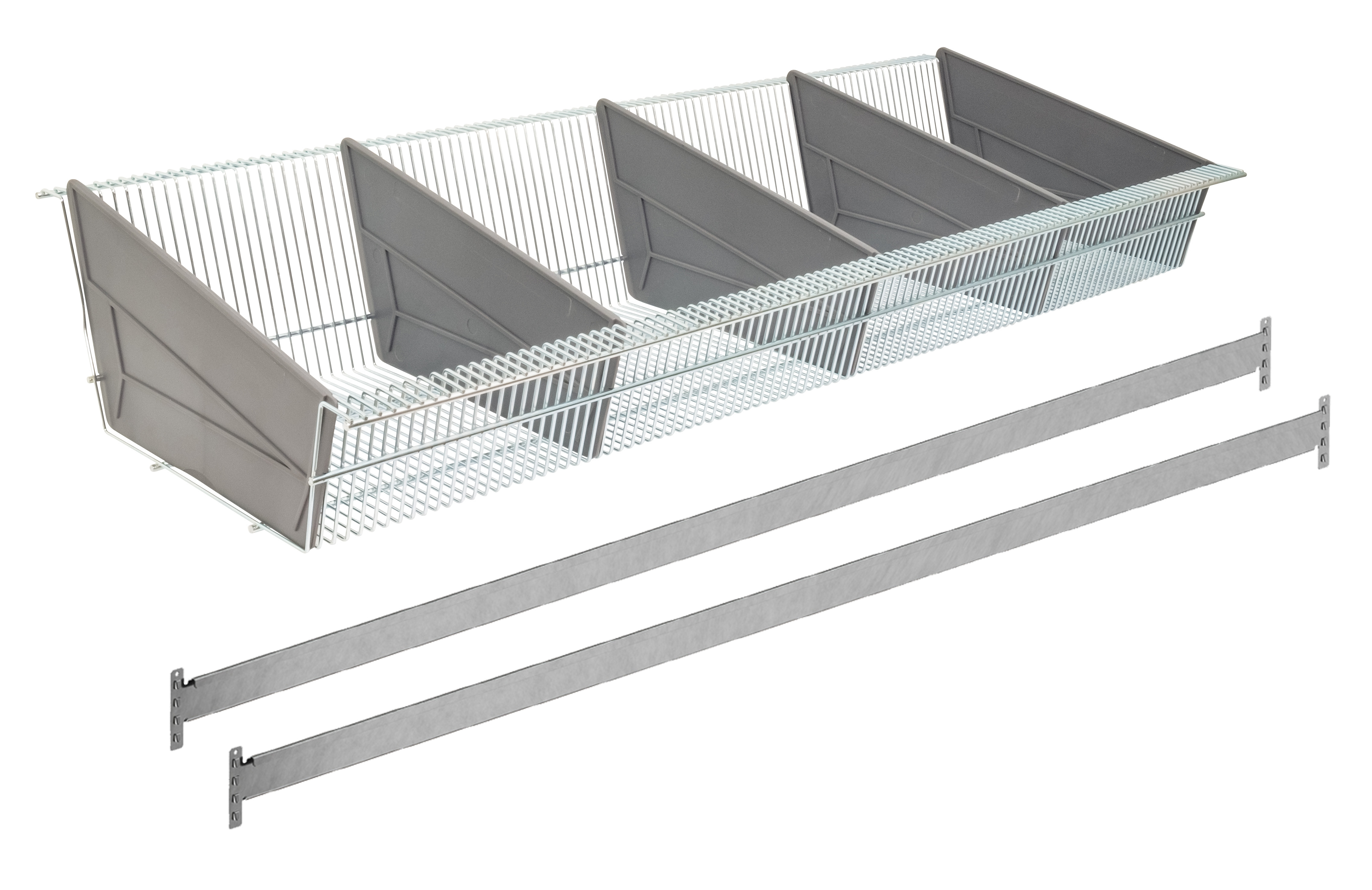 Zusatzebene mit Gitterkörben, WS 2000, 2500 x 400 mm, verzinkt, Fachlast 500 kg