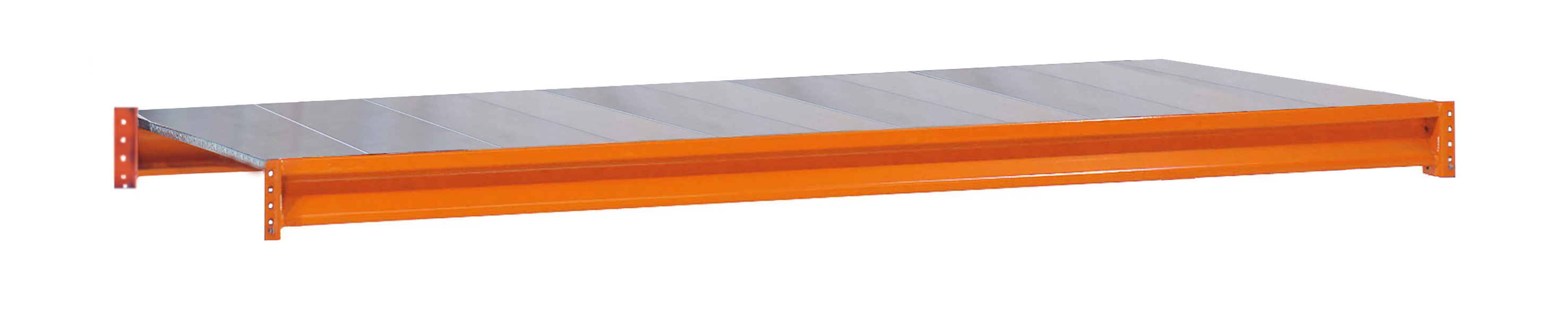 Zusatzebene mit Stahlpaneelen, W 100, 2140 x 1200 mm, orange/verzinkt, Fachlast 668 kg