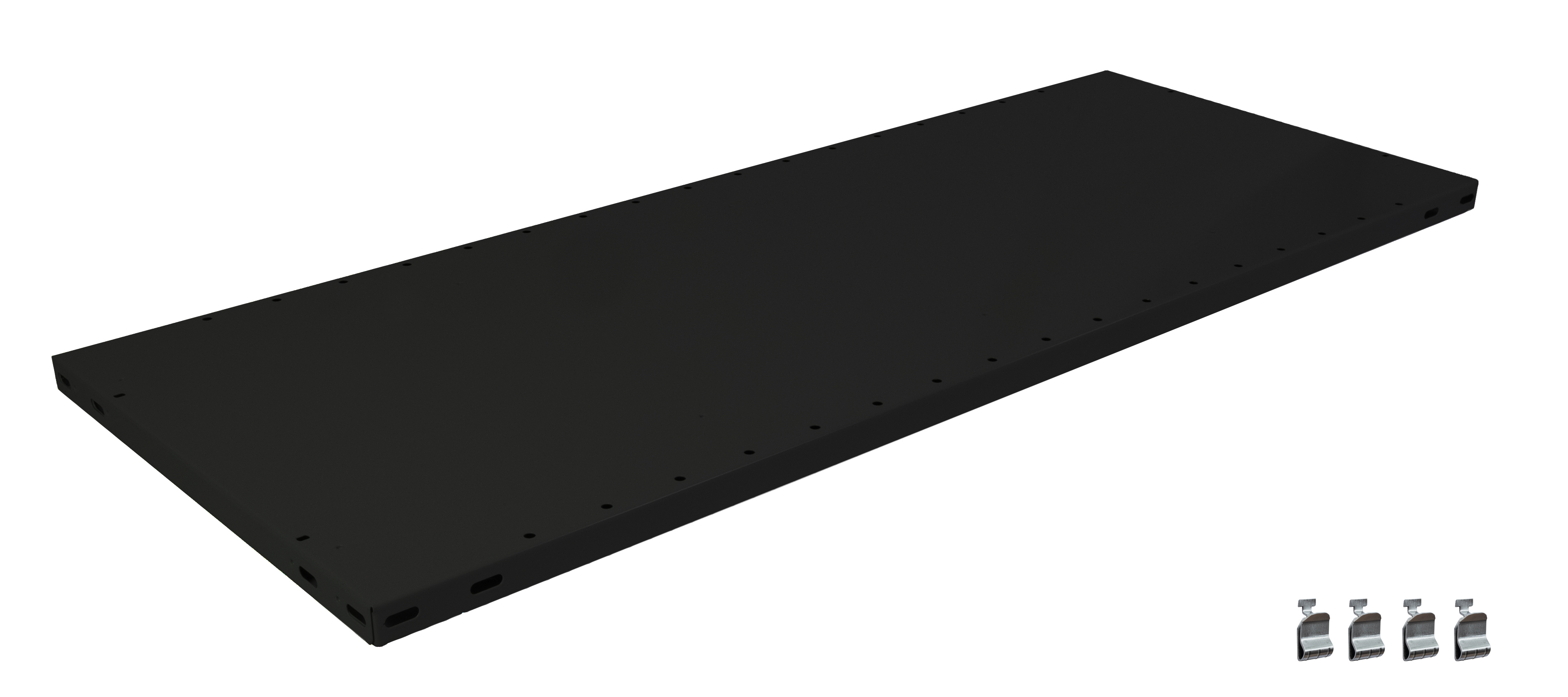 Zusatz-Fachboden MULTIplus150kg, 1000x 400mm, schwarz, inkl. 4 Fachbodenträgern