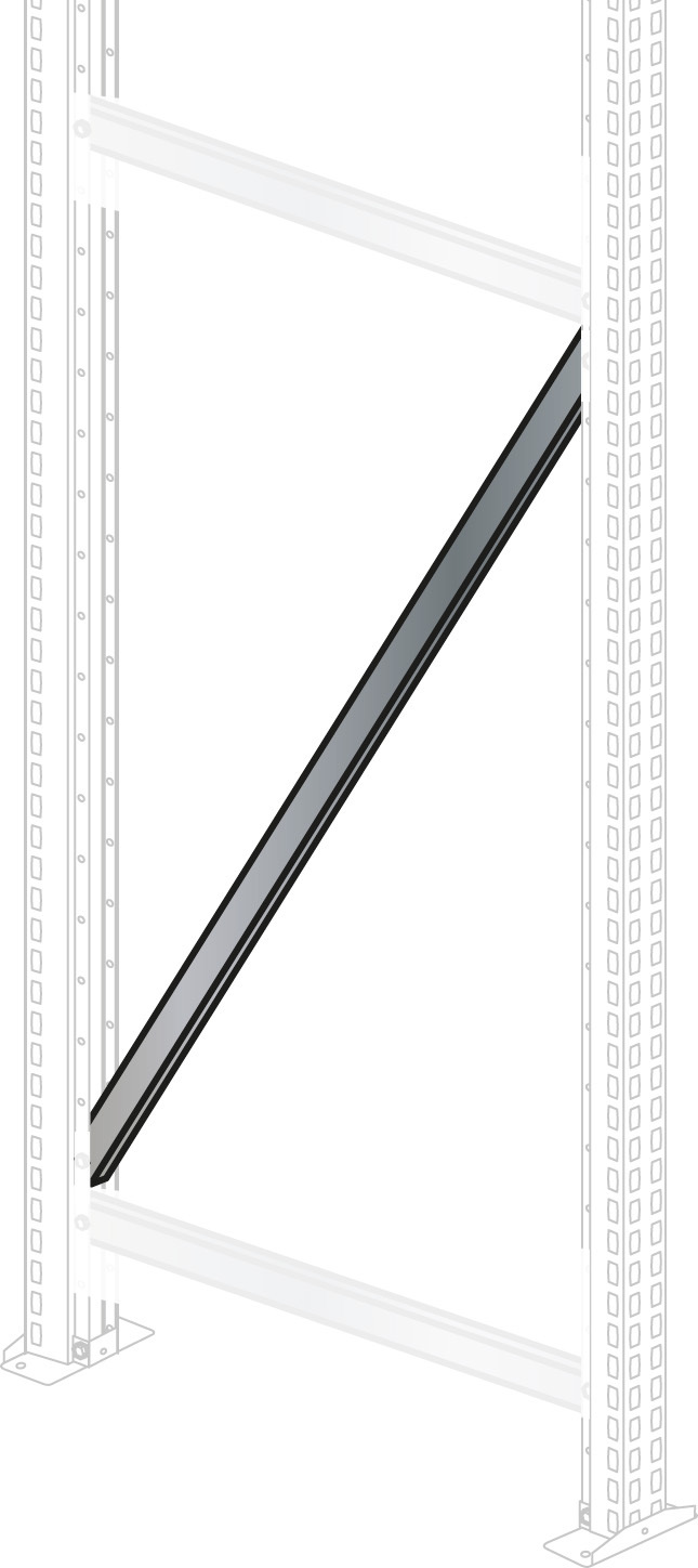 Diagonale 851 mm, verzinkt, für Rahmentiefe 500 mm für Rahmenfachwerk MULTILOAD